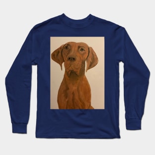 Magyar vizsla portrait painting Long Sleeve T-Shirt